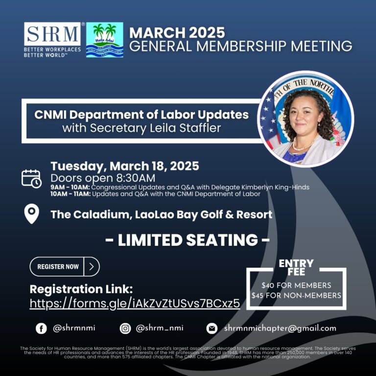 CNMI SHRM: General Membership Meeting