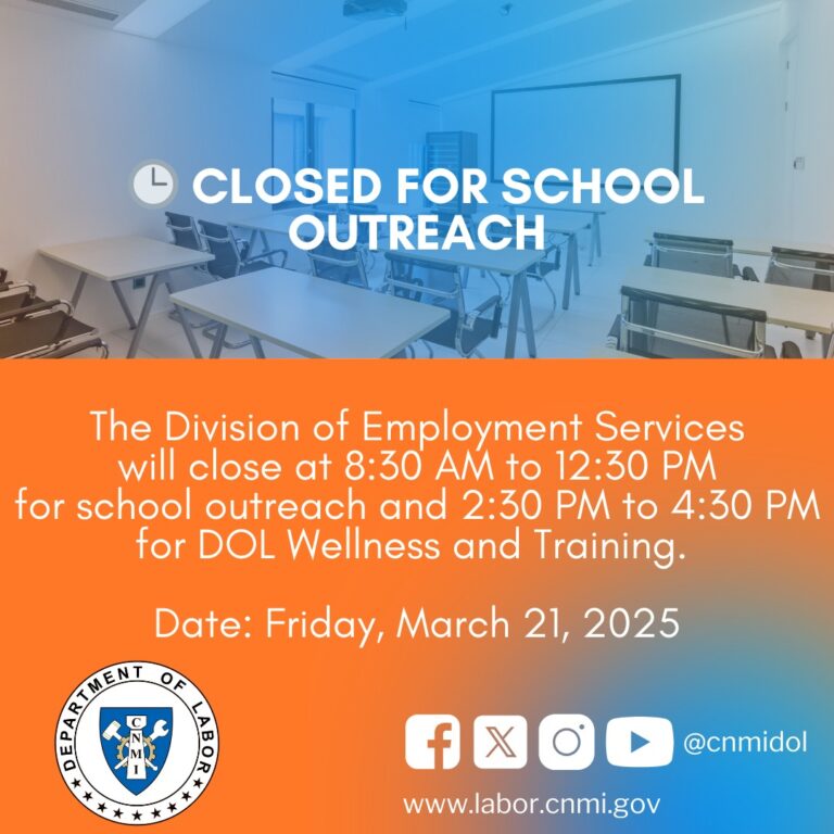 Department of Employment Services Closed on March 21, 2025
