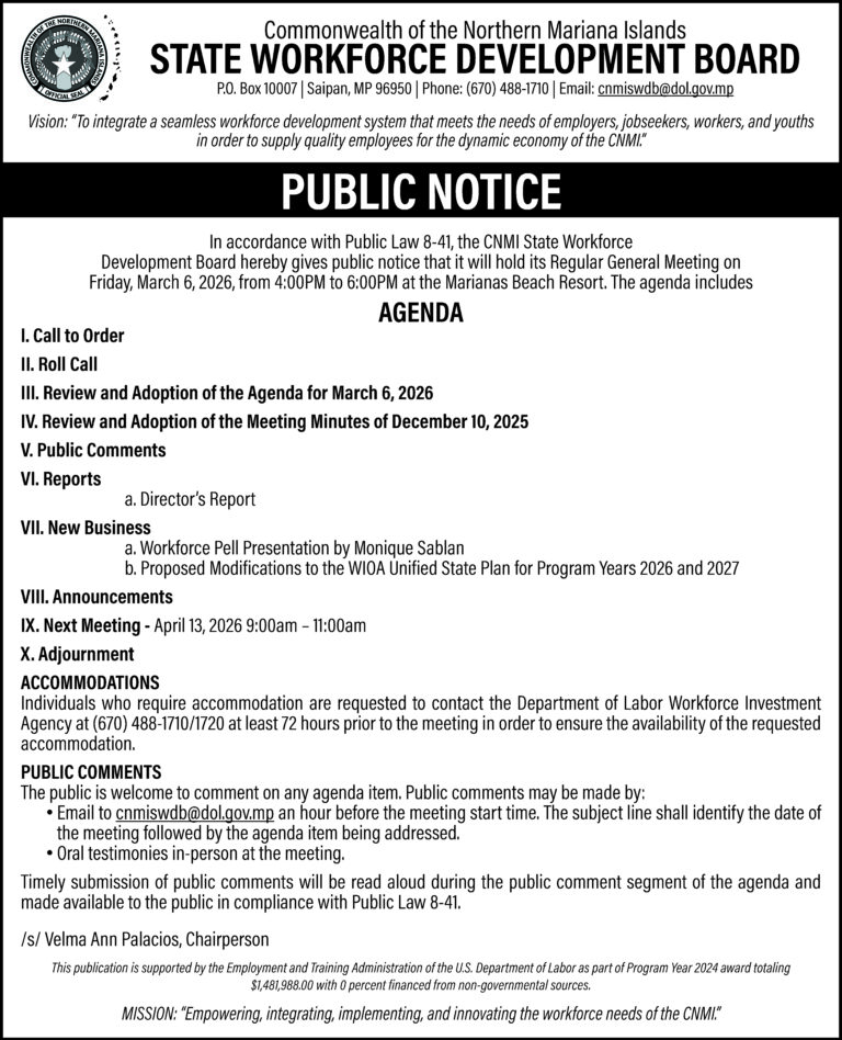 State Workforce Development Board General Meeting Agenda – March 06, 2026