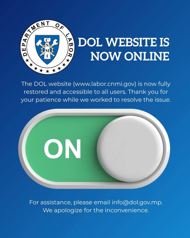 DOL Website is Now Online