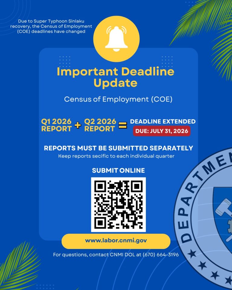 Census of Employment – Important Deadline Update