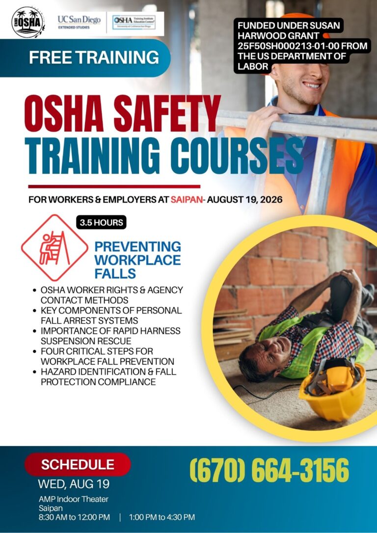 Free OSHA Safety Training Courses – Aug. 19, 2026