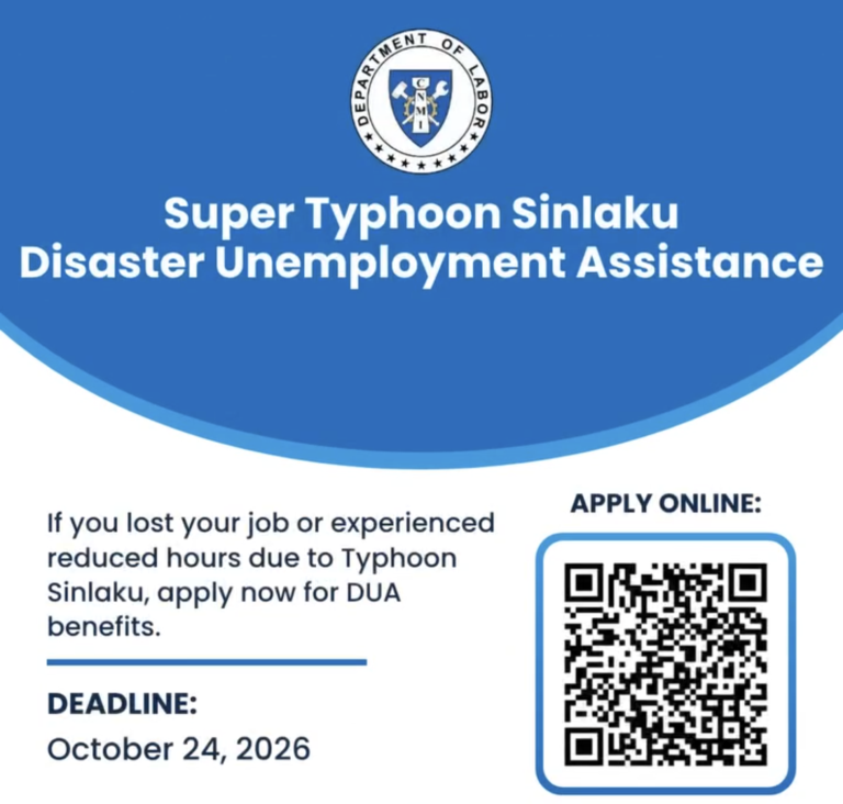 Super Typhoon Sinlaku Disaster Unemployment Assistance Information