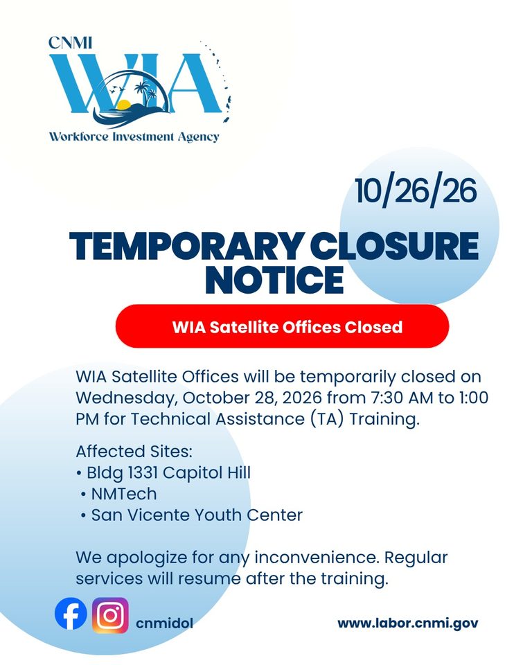 Temporary Closure Notice: WIA Satellite Offices Closed